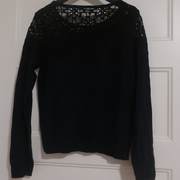 Anthropologie Mixed Media NAVY Pullover - Size Small - Picture 9 of 11